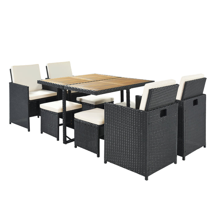 All-Weather PE Wicker Dining Table Set (9-Piece)