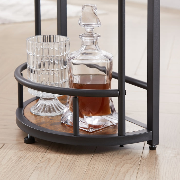 Bar table with bottles and glass holder (Rustic Brown)