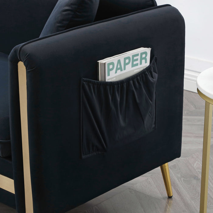 Modern Velvet Sofa - Black