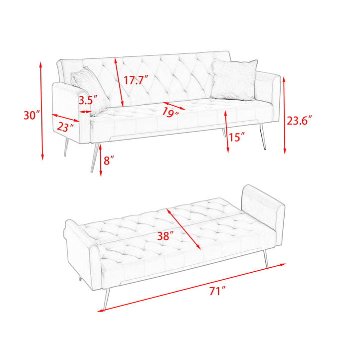 Convertible Sofa Bed - Green