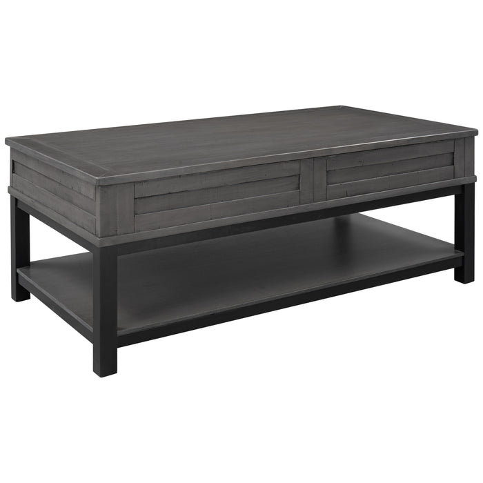 Lift Top Coffee Table with Inner Storage  Space and Shelf