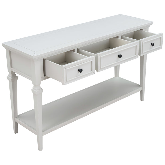 Classic Retro Style Console Table - Antique White