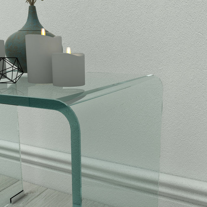 Whole Tempered Glass End Table Transparent