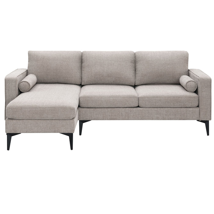 Convertible Sectional Sofa, Modern Chenille Fabric Sectional Sofa,  L-Shaped (2 Pillows)