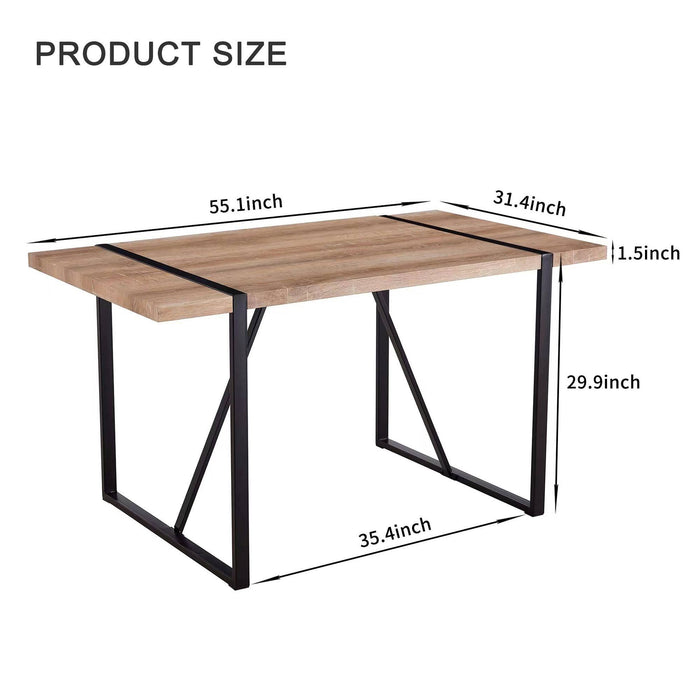 Rustic Industrial Rectangular Wood Dining Table