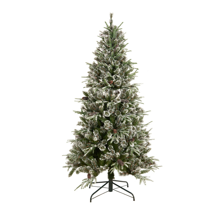 6ft  PE/PVC Christmas Tree with Metal Base - Green