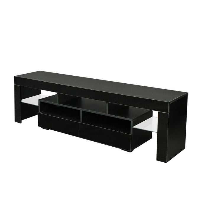 TV Stand Cabinet with 2 Drawers & ,20-color RGB LED lights -Black