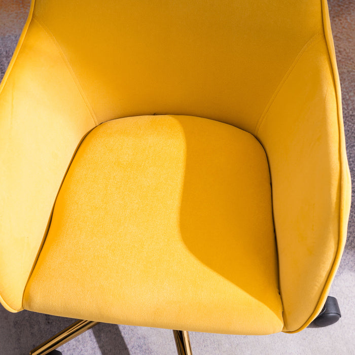 Modern VelvetHome Office Chair - Yellow