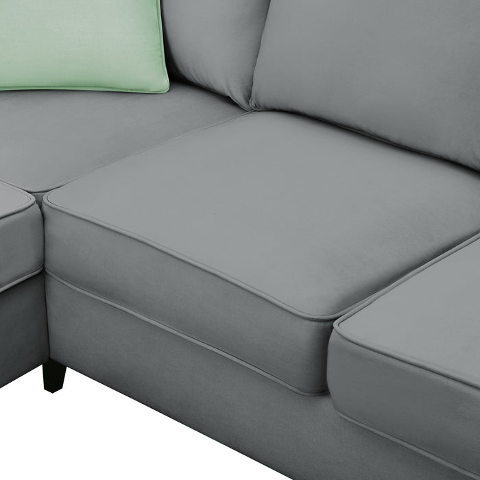 7 Seats Modular Sectional Sofa with Ottoman - Grey