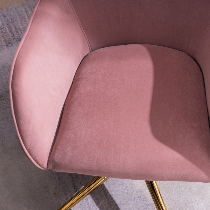 Modern Velvet Home Office Chair - Pink