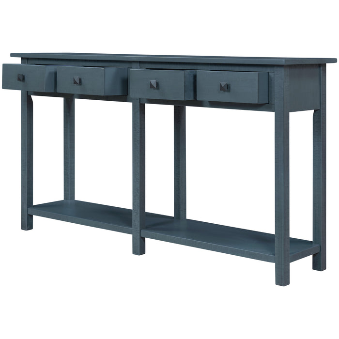 Rustic Brushed Texture Entryway Table - Antique Navy