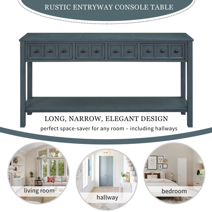 Rustic Entryway Console Table- Navy