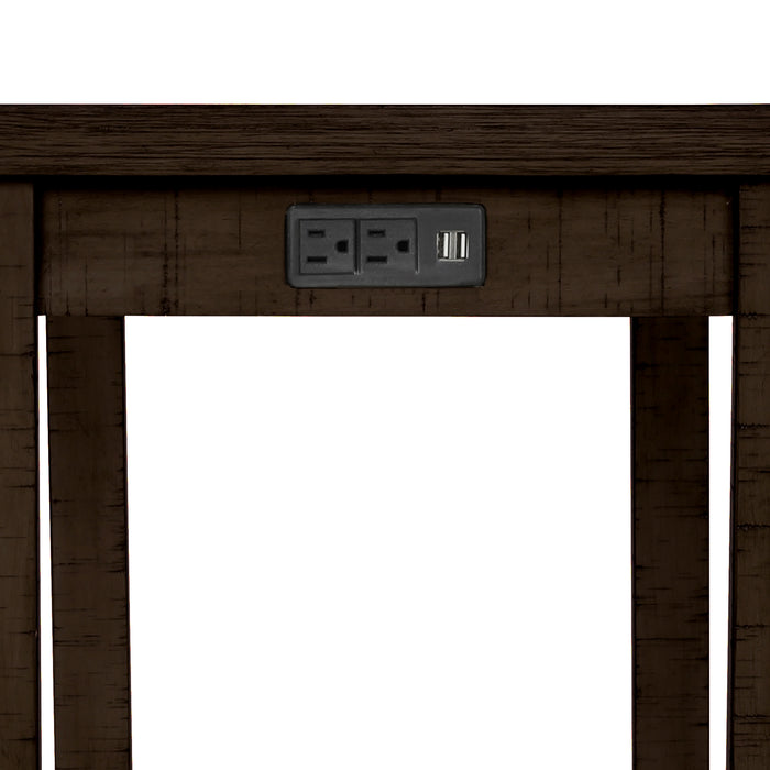 4- Pieces Counter Height Table with Fabric Padded Stools - Brown