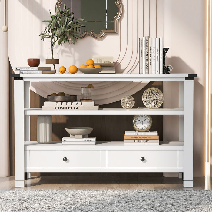 Modern Console Table for Living Room - White