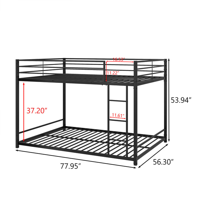 Metal Bunk Bed Full Over Full - Black