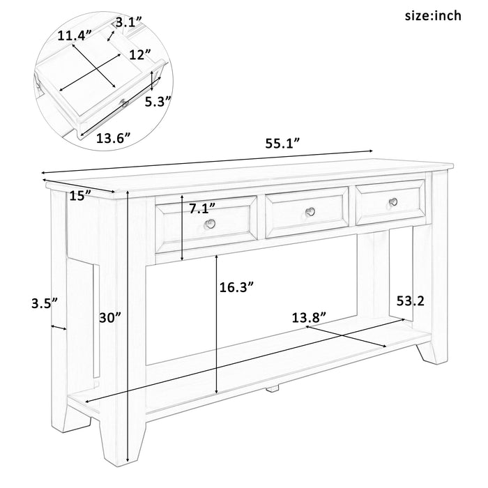 Modern Console Table For Living Room - Retro White