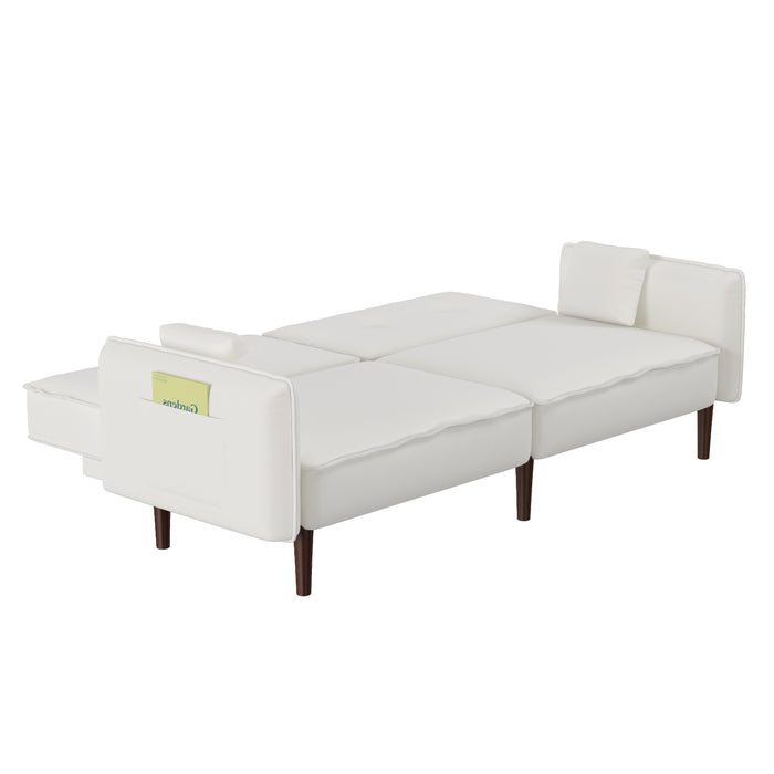 Modern Sofa bed- White Cotton Linen Fabric