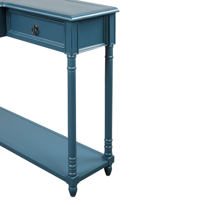 Console Table  with Drawers - Antique Navy