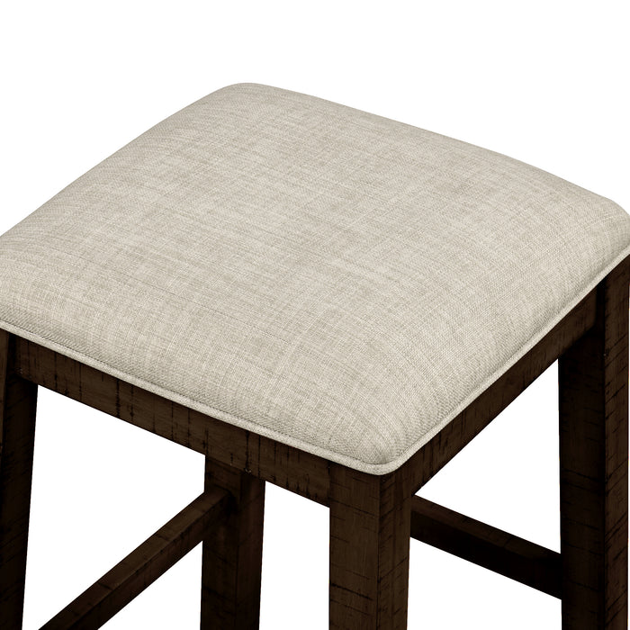 4- Pieces Counter Height Table with Fabric Padded Stools - Brown