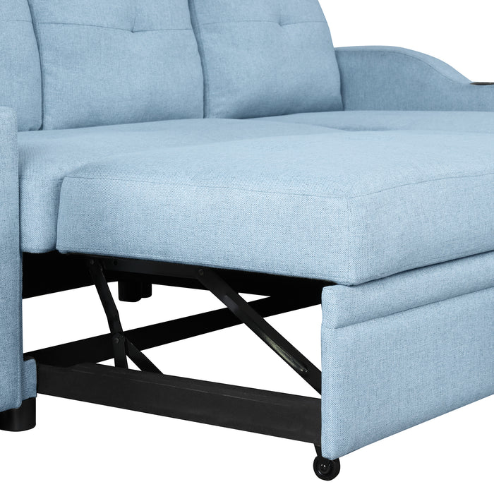 Modern Pull Out Sofa Bed - Blue