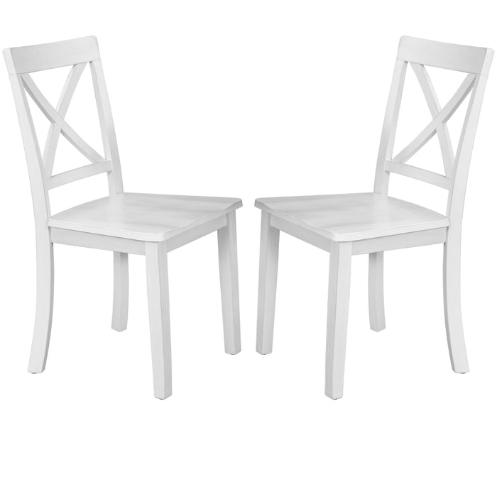 5 Pieces Dining Table and Chairs Set - White