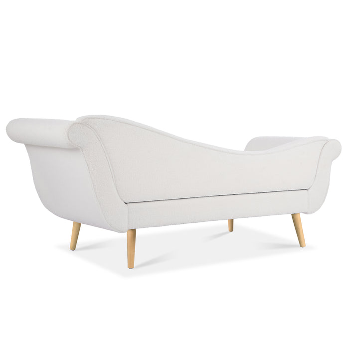 Chaise Lounge with Scroll Arms - White