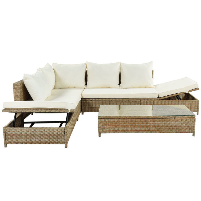 3-Piece Rattan Sofa Set