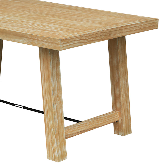 Wood Dining Table , Seats up to 6 (Natural Wood Wash)