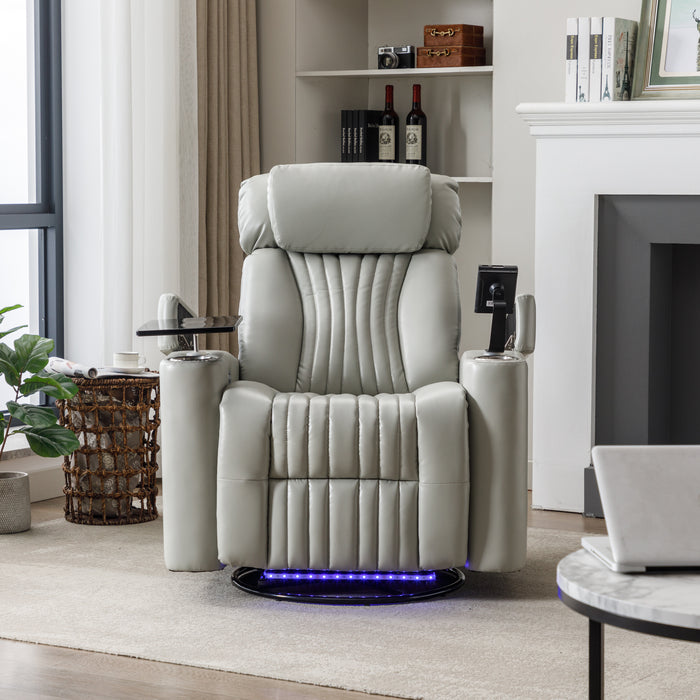 270° Power Swivel Rocker Recliner, Grey