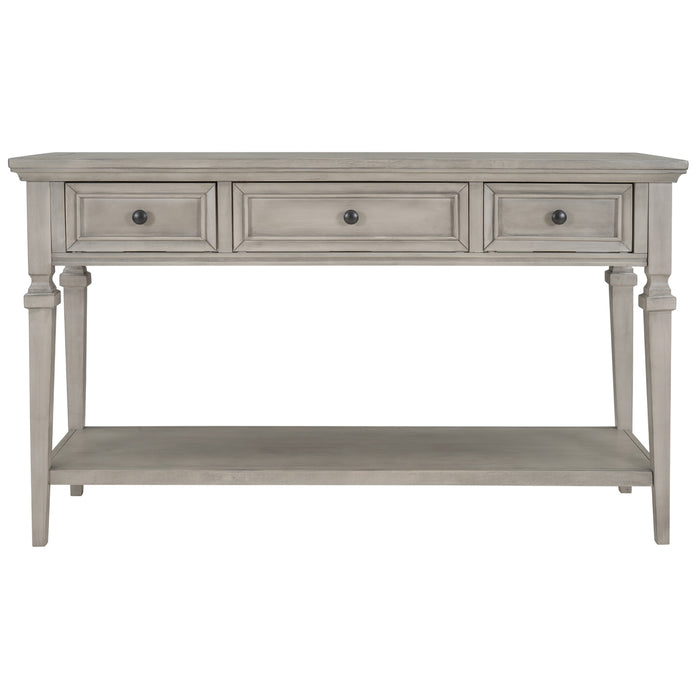 Classic Retro Style Console Table - Brown Wash