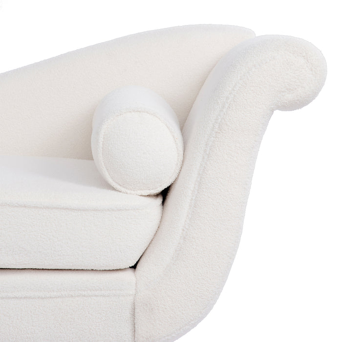 Chaise Lounge with Scroll Arms - White