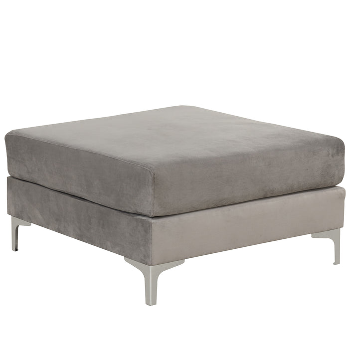 Modern Velvet Fabric Couch Reversible Chaise Sofa