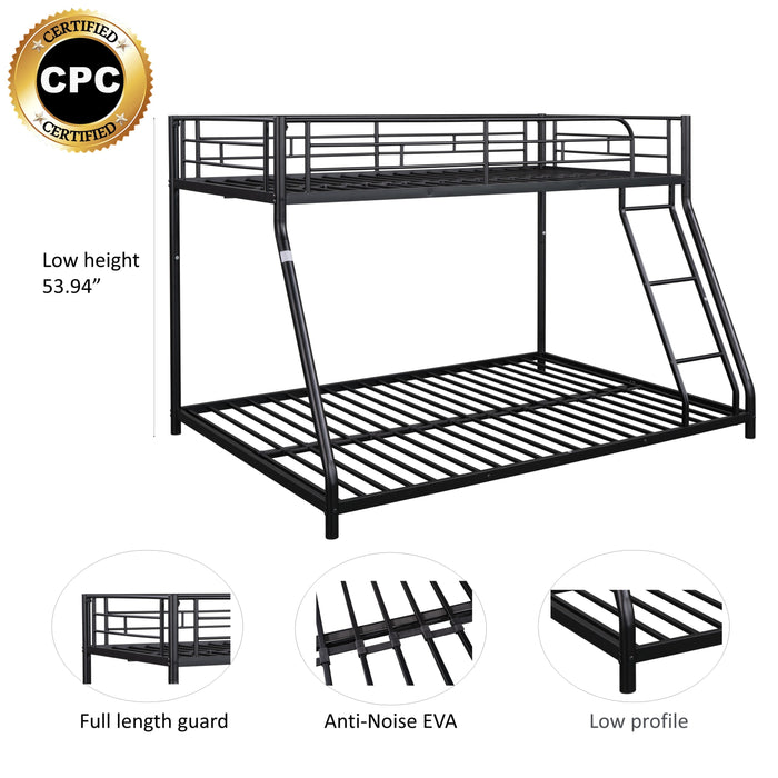 Twin over Full Metal Bunk Bed - Black