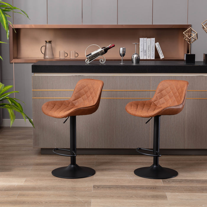 Bar Stools, Set of 2 - brown