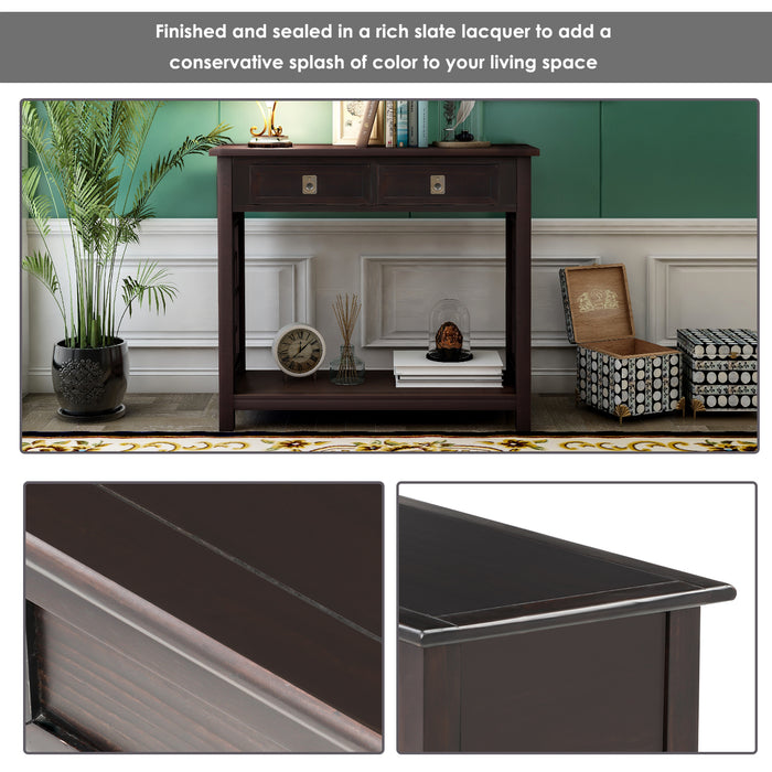 Entryway Accent Sofa Table (Espresso)