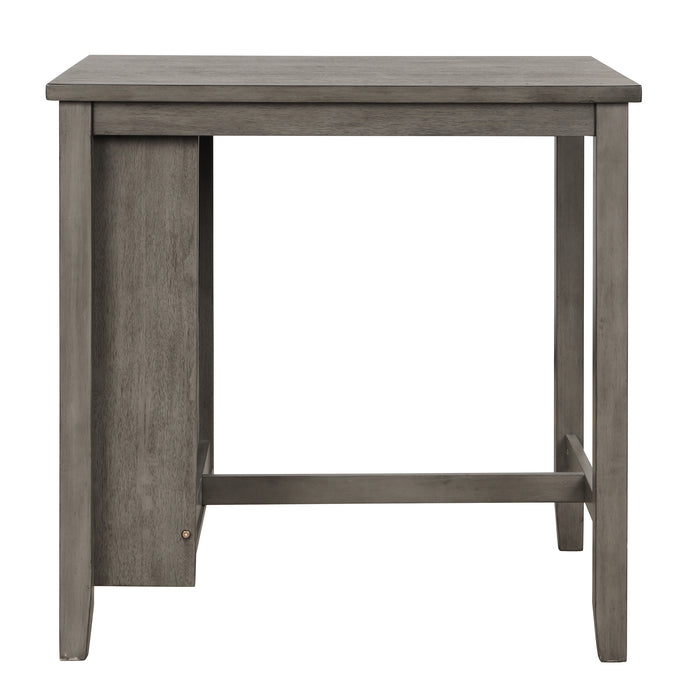 3-Piece Dining Table with Padded Stools - Dark Gray