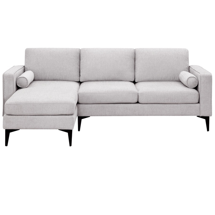 Convertible Sectional Sofa, Modern Chenille Fabric Sectional Sofa,  L-Shaped (2 Pillows)