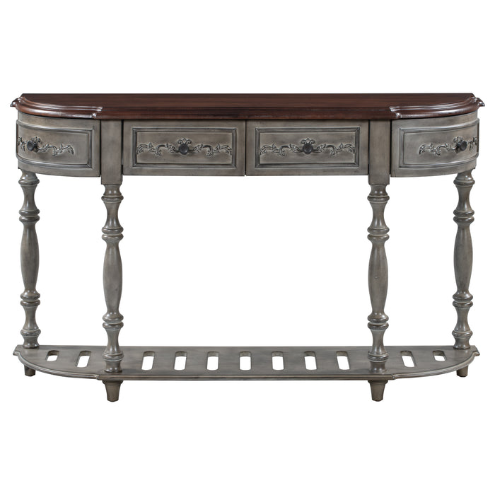 Modern Curved Console Entryway Table for Hallway Living Room Bedroom - Antique Grey