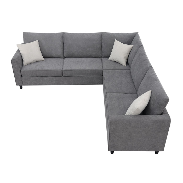 Modern  L Shape Sectional - Grey