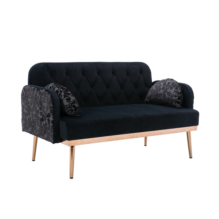 Modern Velvet  Sofa - Black