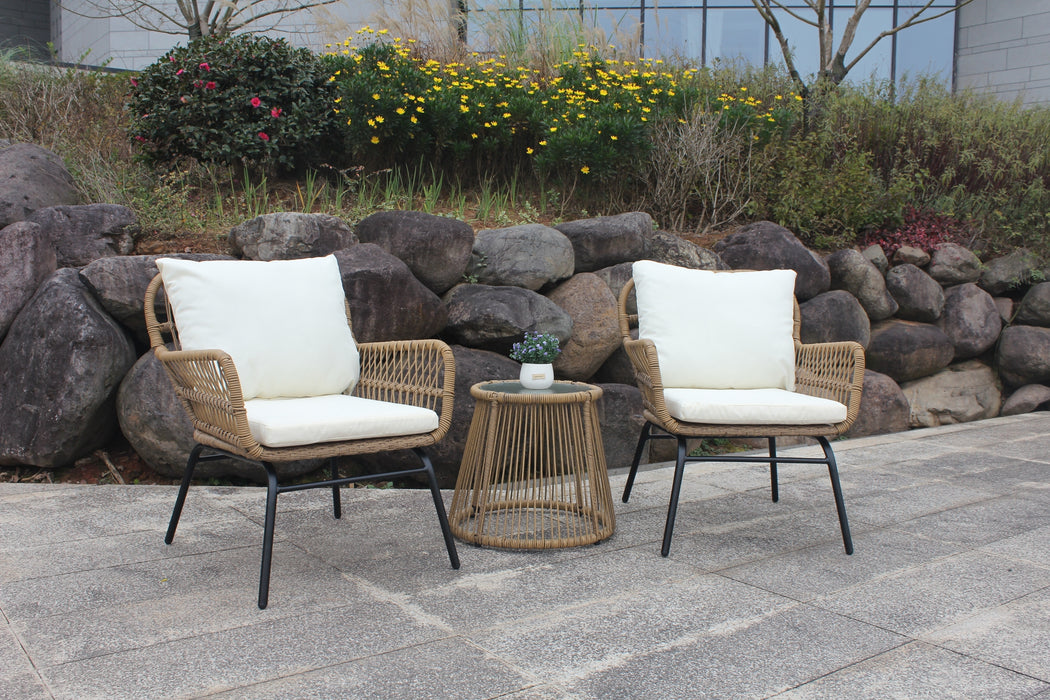 3PCS Outdoor Patio Set - Natural Color