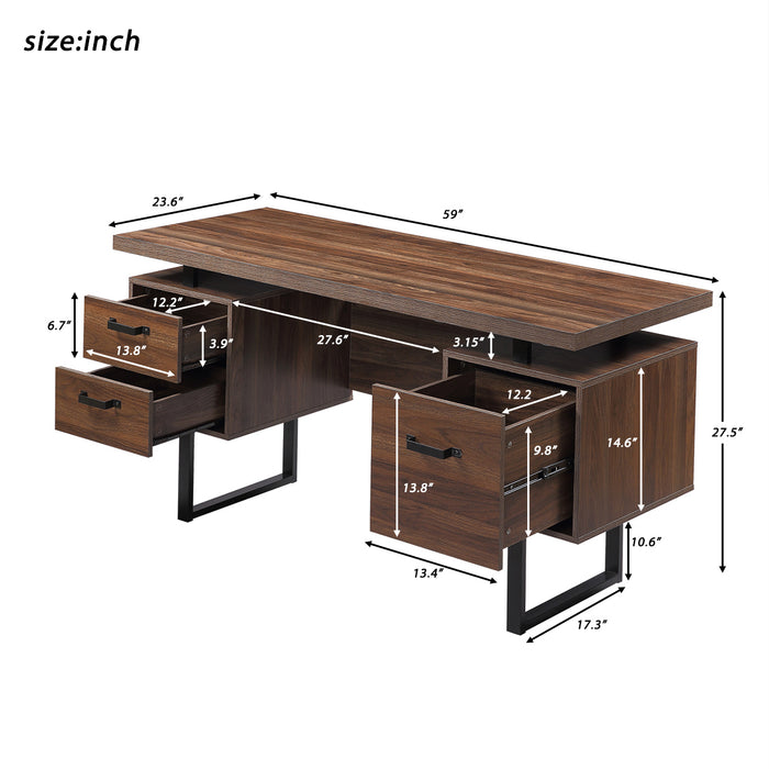 Home Office Computer Desk with Drawers