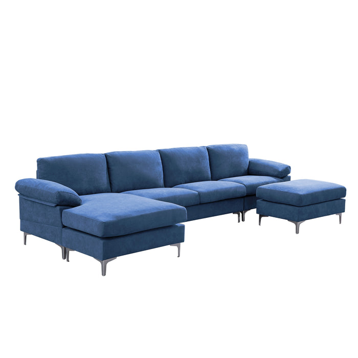 Convertible Sectional Sofa - Navy Blue