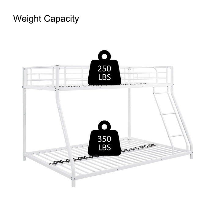 Twin over Full Metal Bunk Bed - White