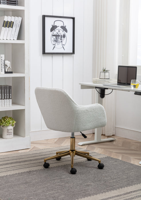 Modern Teddy Fabric Home Office Chair - White