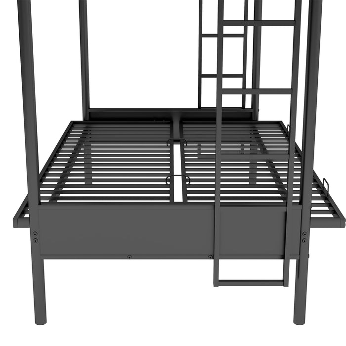 Twin over Full Metal Bunk Bed - Black