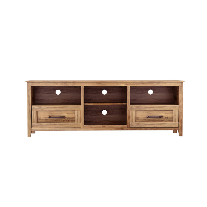 70.08 Inch TV Stand - Yellow Walnut