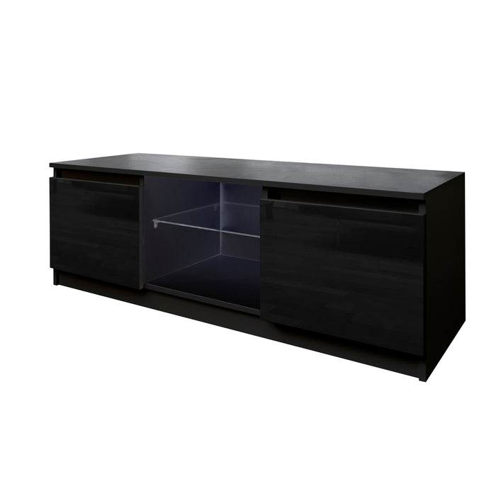 Black  TV Stand with LED Lights