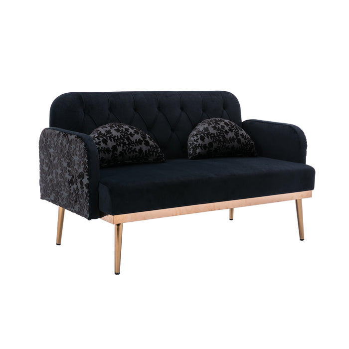 Modern Velvet  Sofa - Black