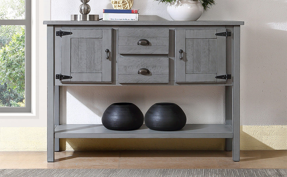 Solid Wood Console Table, Retro Style - Antique Gray